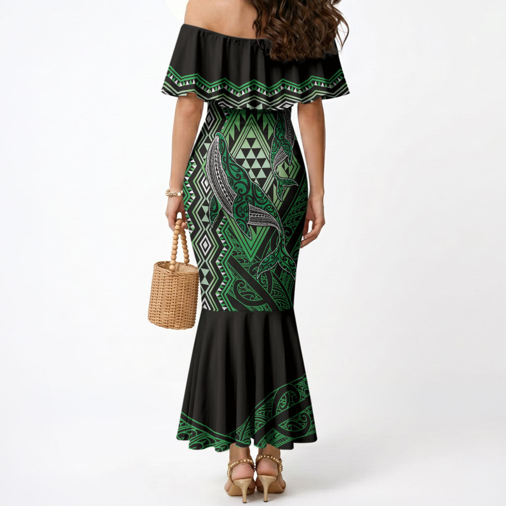 Aotearoa Iwi Ngati Pikiao Personalised Mermaid Dress NZ Maori Humpback Whale Taniko Motifs