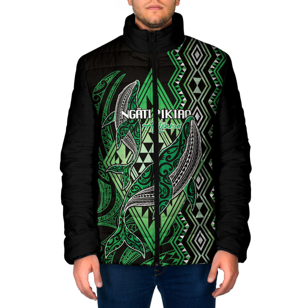 Aotearoa Iwi Ngati Pikiao Personalised Padded Jacket NZ Maori Humpback Whale Taniko Motifs