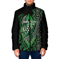 Aotearoa Iwi Ngati Pikiao Personalised Padded Jacket NZ Maori Humpback Whale Taniko Motifs