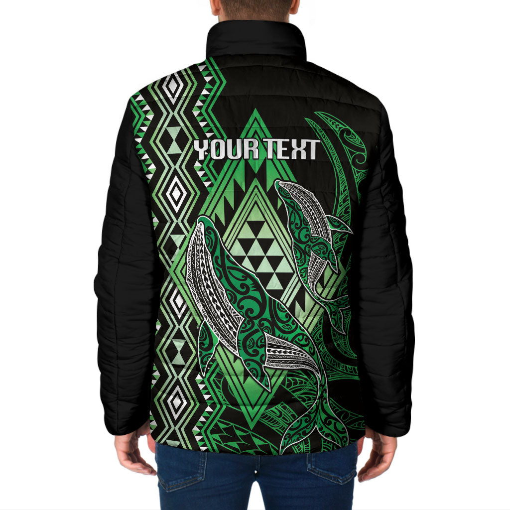 Aotearoa Iwi Ngati Pikiao Personalised Padded Jacket NZ Maori Humpback Whale Taniko Motifs