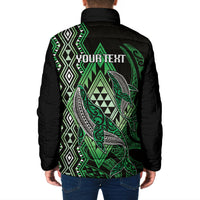 Aotearoa Iwi Ngati Pikiao Personalised Padded Jacket NZ Maori Humpback Whale Taniko Motifs