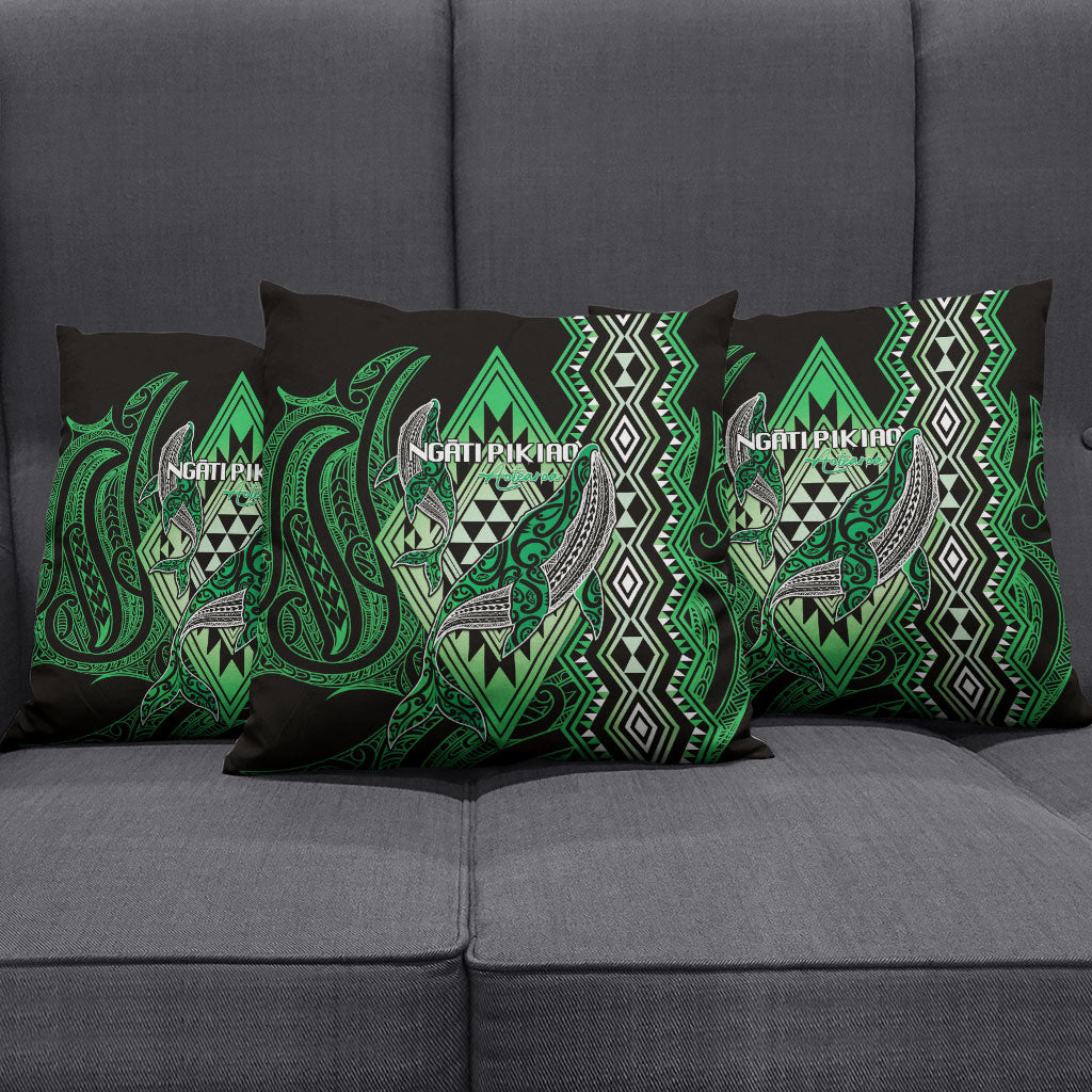 Aotearoa Iwi Ngati Pikiao Pillow Cover NZ Maori Humpback Whale Taniko Motifs