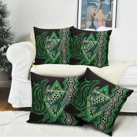 Aotearoa Iwi Ngati Pikiao Pillow Cover NZ Maori Humpback Whale Taniko Motifs