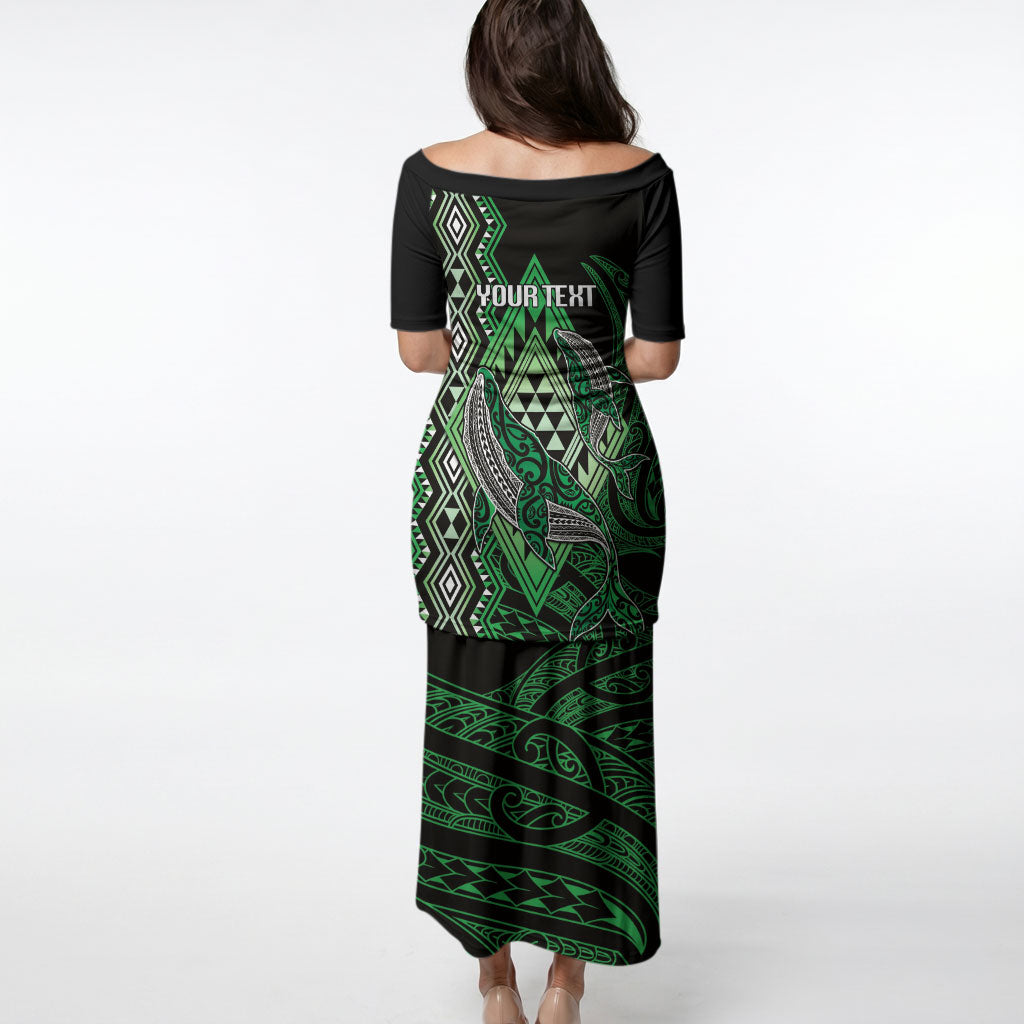 Aotearoa Iwi Ngati Pikiao Personalised Puletasi NZ Maori Humpback Whale Taniko Motifs