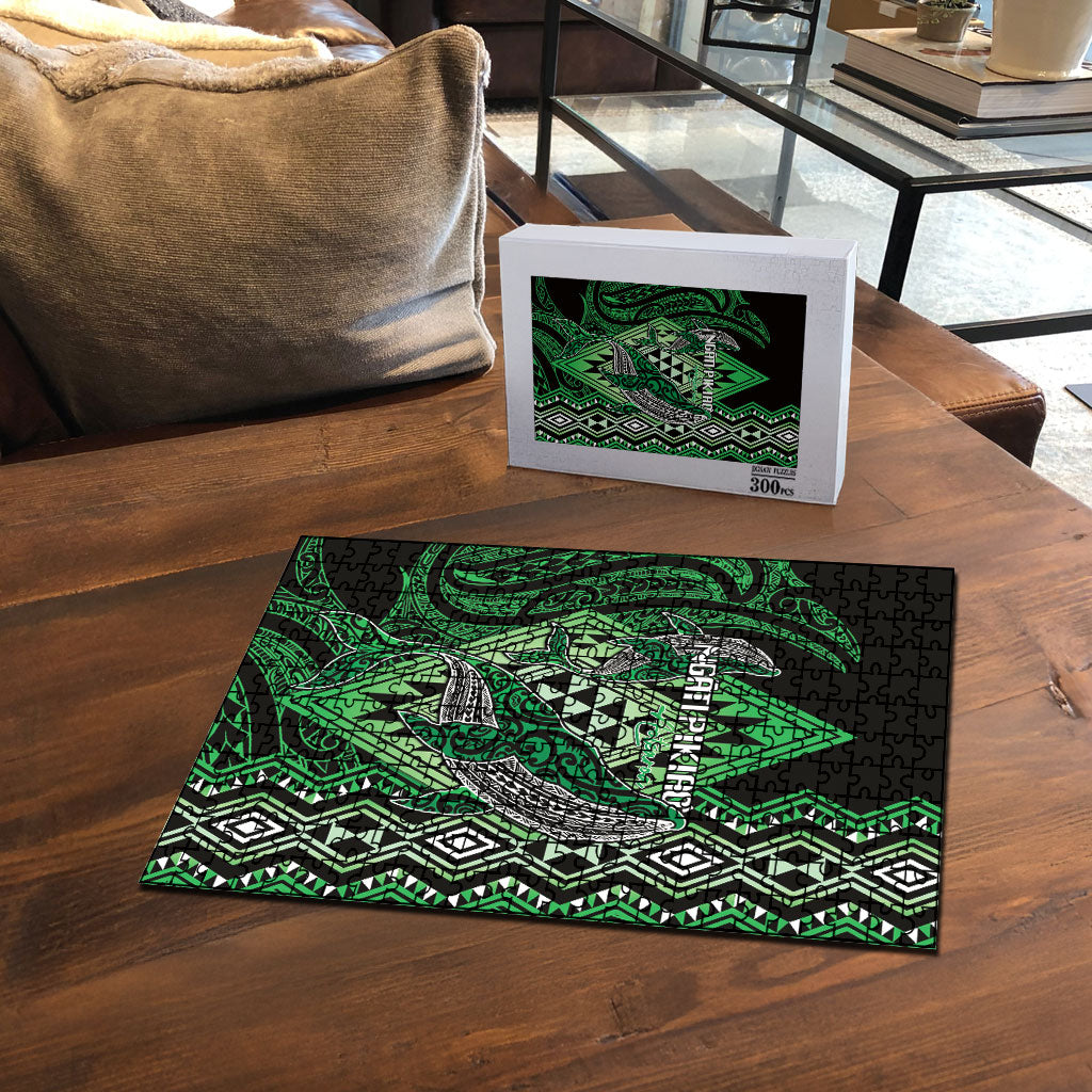 Aotearoa Iwi Ngati Pikiao Puzzle NZ Maori Humpback Whale Taniko Motifs