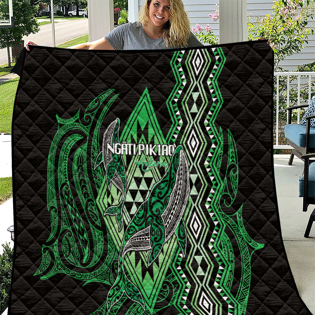 Aotearoa Iwi Ngati Pikiao Quilt NZ Maori Humpback Whale Taniko Motifs