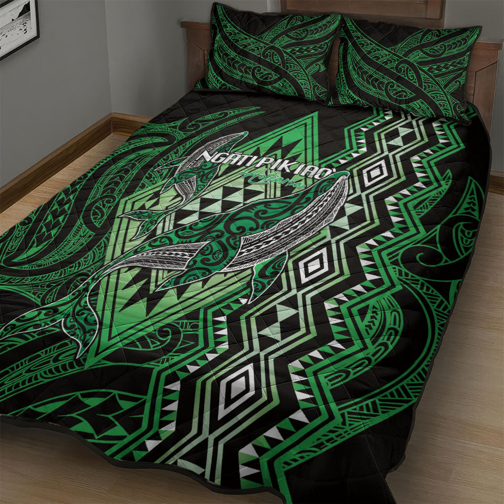 Aotearoa Iwi Ngati Pikiao Quilt Bed Set NZ Maori Humpback Whale Taniko Motifs
