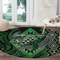 Aotearoa Iwi Ngati Pikiao Round Carpet NZ Maori Humpback Whale Taniko Motifs