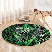 Aotearoa Iwi Ngati Pikiao Round Carpet NZ Maori Humpback Whale Taniko Motifs