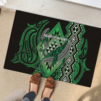 Aotearoa Iwi Ngati Pikiao Rubber Doormat NZ Maori Humpback Whale Taniko Motifs