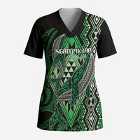 Aotearoa Iwi Ngati Pikiao Personalised Scrub Top NZ Maori Humpback Whale Taniko Motifs