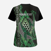 Aotearoa Iwi Ngati Pikiao Personalised Scrub Top NZ Maori Humpback Whale Taniko Motifs