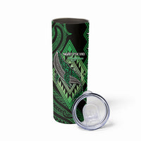 Aotearoa Iwi Ngati Pikiao Personalised Skinny Tumbler NZ Maori Humpback Whale Taniko Motifs