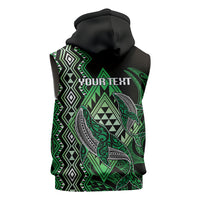 Aotearoa Iwi Ngati Pikiao Personalised Sleeveless Zip Hoodie NZ Maori Humpback Whale Taniko Motifs