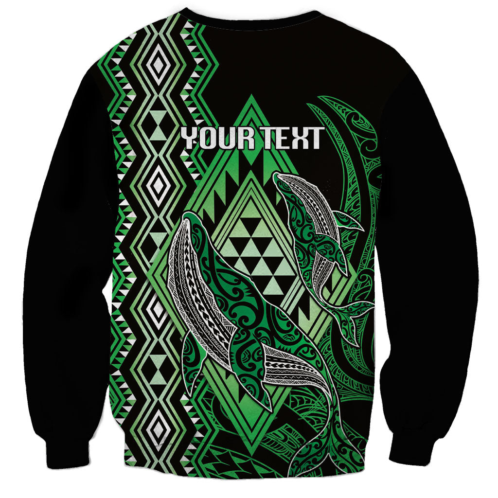 Aotearoa Iwi Ngati Pikiao Personalised Sweatshirt NZ Maori Humpback Whale Taniko Motifs