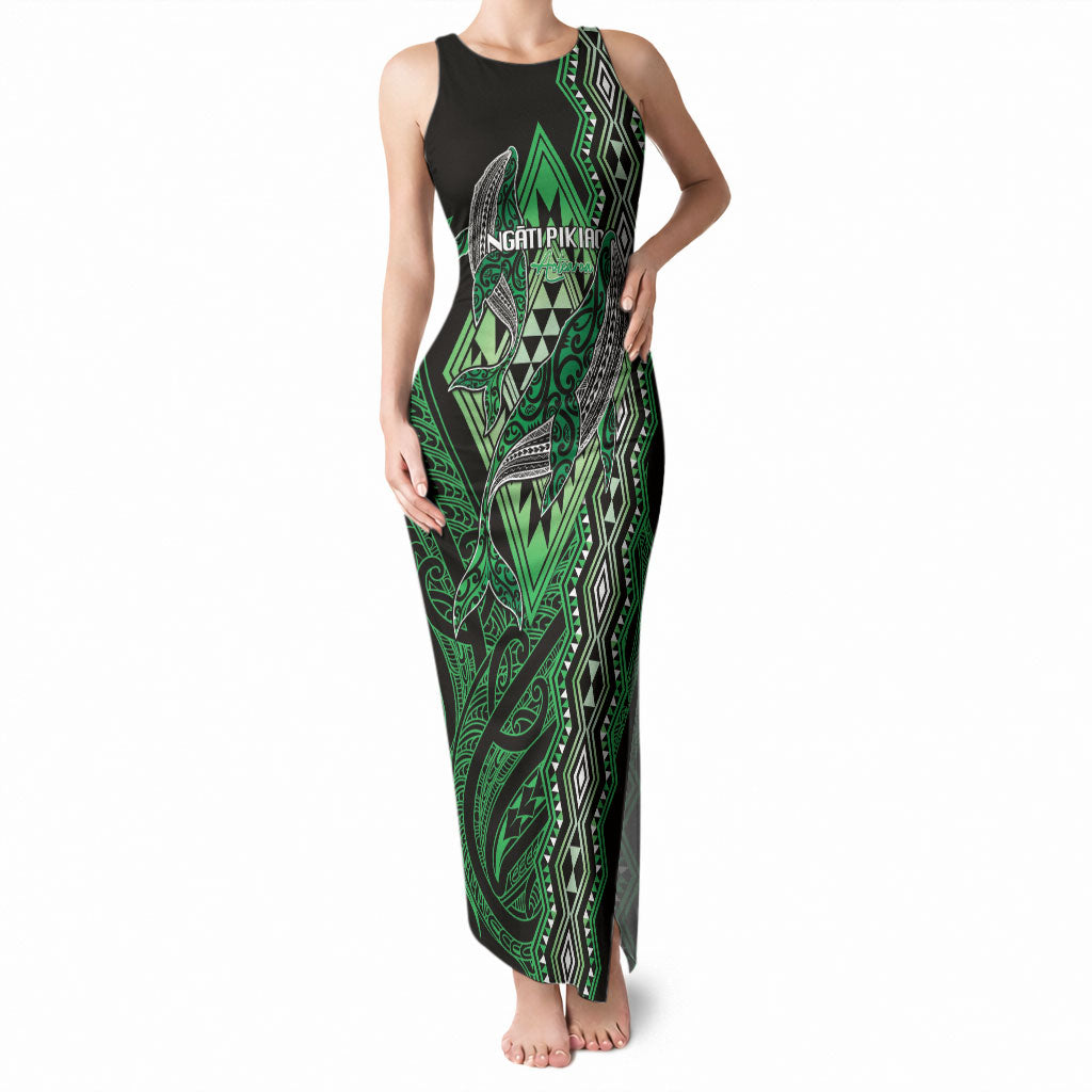 Aotearoa Iwi Ngati Pikiao Personalised Tank Maxi Dress NZ Maori Humpback Whale Taniko Motifs