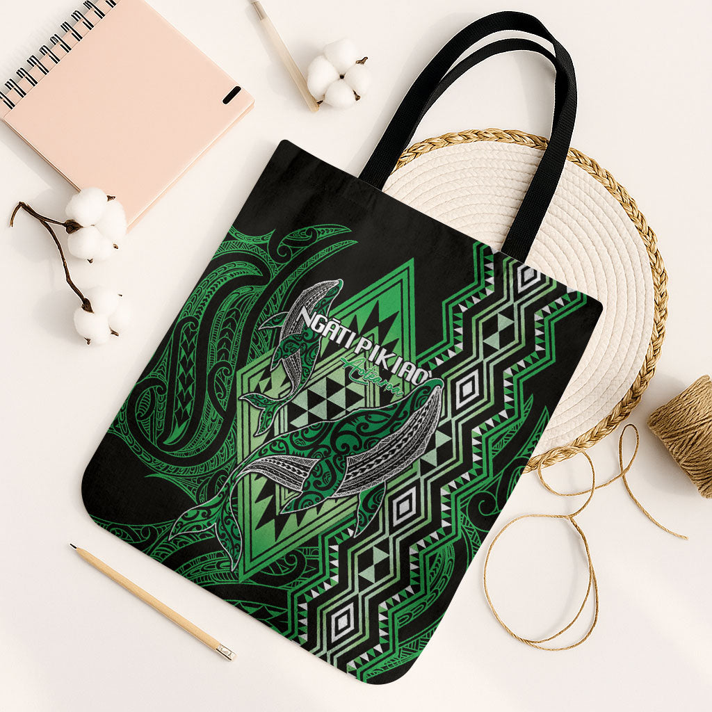 Aotearoa Iwi Ngati Pikiao Tote Bag NZ Maori Humpback Whale Taniko Motifs