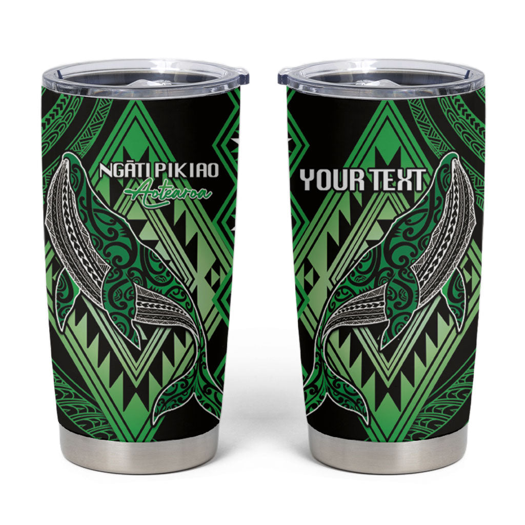 Aotearoa Iwi Ngati Pikiao Personalised Tumbler Cup NZ Maori Humpback Whale Taniko Motifs