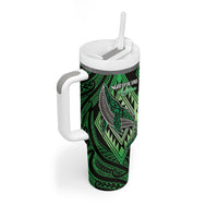 Aotearoa Iwi Ngati Pikiao Personalised Tumbler With Handle NZ Maori Humpback Whale Taniko Motifs