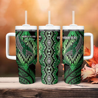Aotearoa Iwi Ngati Pikiao Personalised Tumbler With Handle NZ Maori Humpback Whale Taniko Motifs