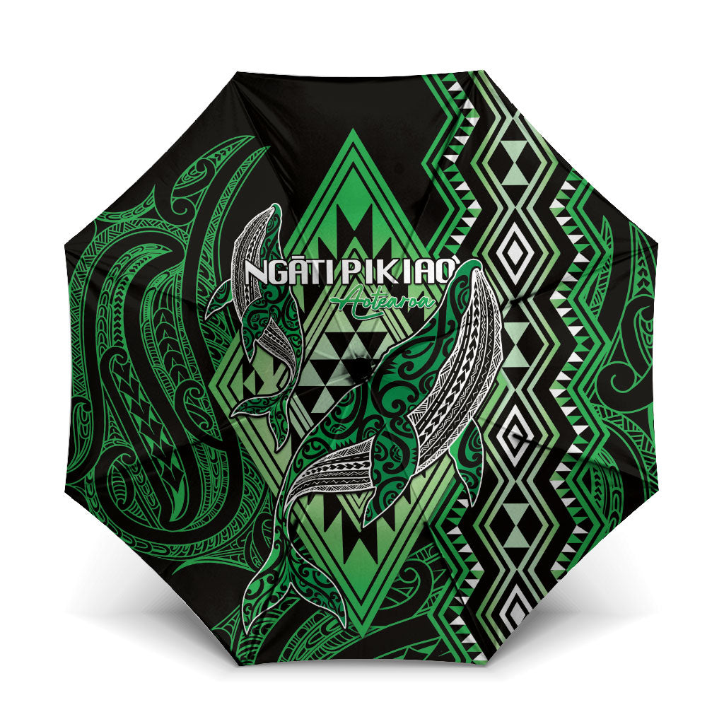 Aotearoa Iwi Ngati Pikiao Umbrella NZ Maori Humpback Whale Taniko Motifs