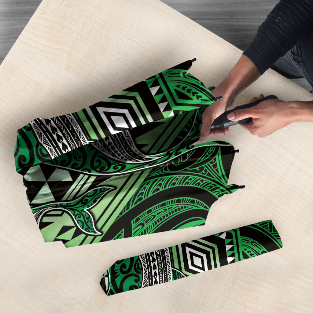 Aotearoa Iwi Ngati Pikiao Umbrella NZ Maori Humpback Whale Taniko Motifs