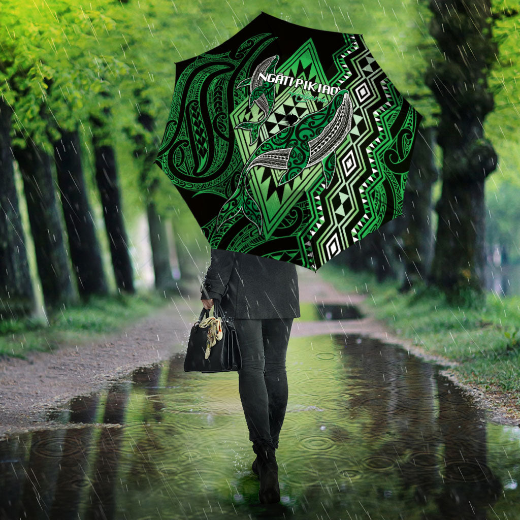 Aotearoa Iwi Ngati Pikiao Umbrella NZ Maori Humpback Whale Taniko Motifs