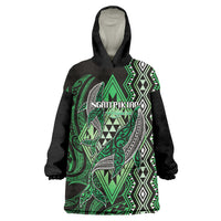 Aotearoa Iwi Ngati Pikiao Personalised Wearable Blanket Hoodie NZ Maori Humpback Whale Taniko Motifs