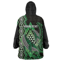Aotearoa Iwi Ngati Pikiao Personalised Wearable Blanket Hoodie NZ Maori Humpback Whale Taniko Motifs