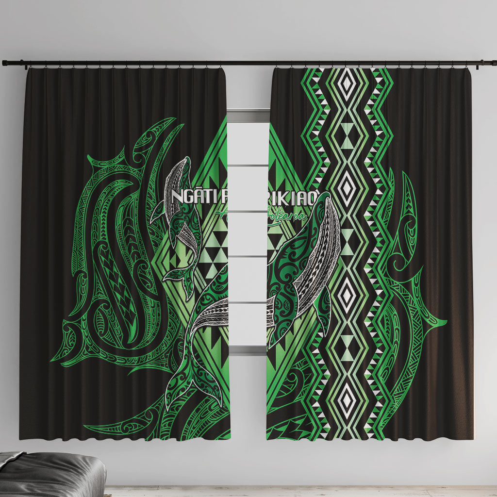 Aotearoa Iwi Ngati Pikiao Window Curtain NZ Maori Humpback Whale Taniko Motifs