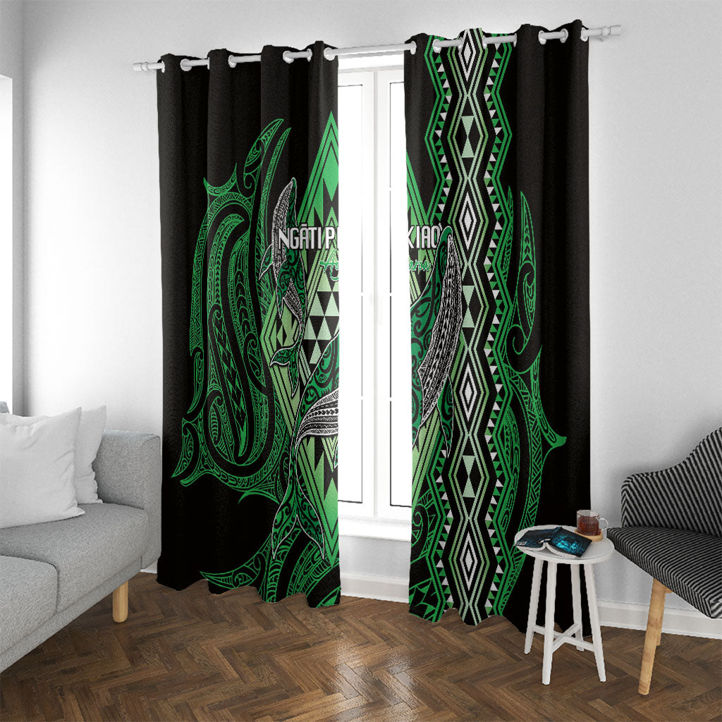 Aotearoa Iwi Ngati Pikiao Window Curtain NZ Maori Humpback Whale Taniko Motifs