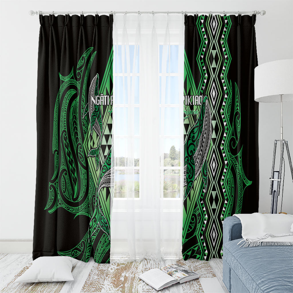 Aotearoa Iwi Ngati Pikiao Window Curtain NZ Maori Humpback Whale Taniko Motifs