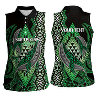 Aotearoa Iwi Ngati Pikiao Personalised Women Sleeveless Polo Shirt NZ Maori Humpback Whale Taniko Motifs