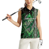 Aotearoa Iwi Ngati Pikiao Personalised Women Sleeveless Polo Shirt NZ Maori Humpback Whale Taniko Motifs