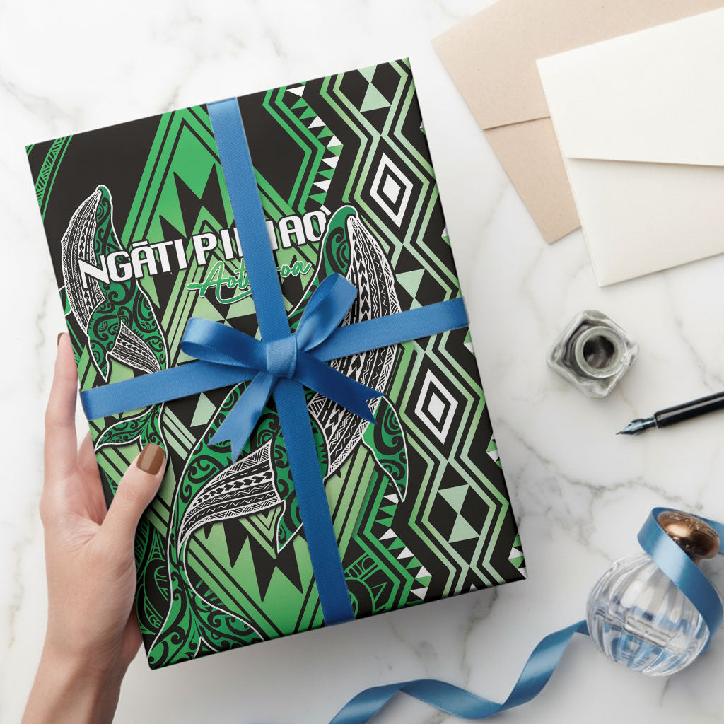 Aotearoa Iwi Ngati Pikiao Wrapping Paper NZ Maori Humpback Whale Taniko Motifs