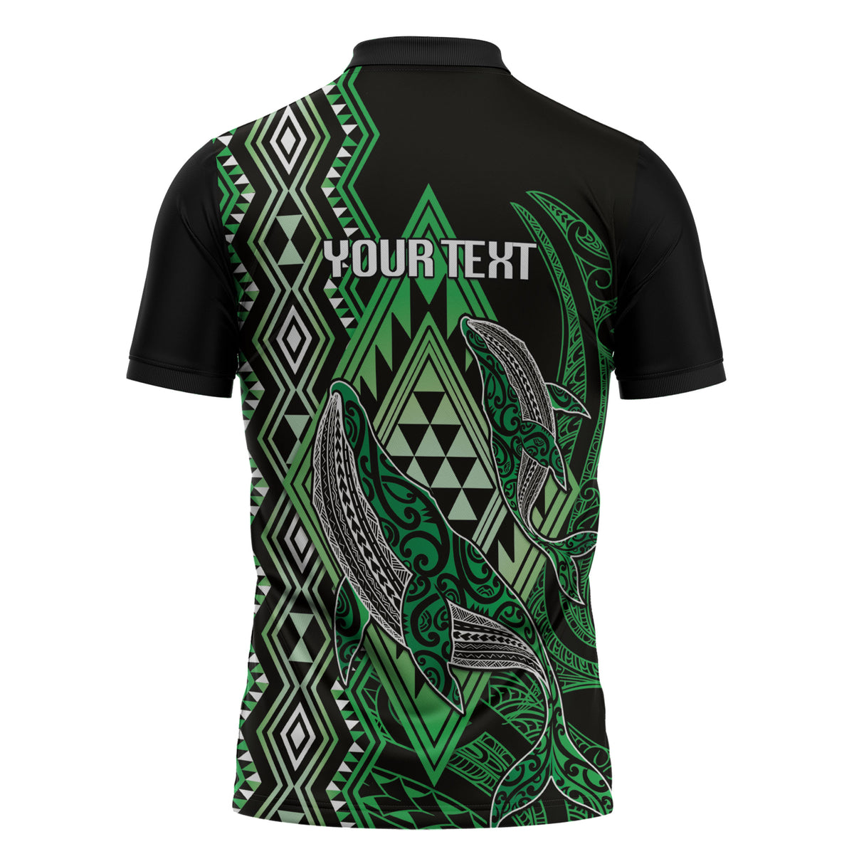 Aotearoa Iwi Ngati Pikiao Personalised Zipper Polo Shirt NZ Maori Humpback Whale Taniko Motifs