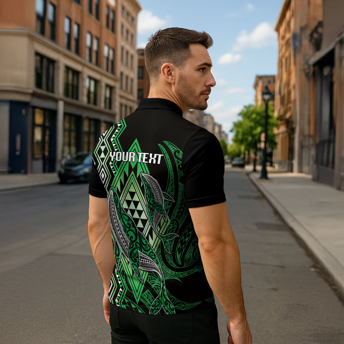 Aotearoa Iwi Ngati Pikiao Personalised Zipper Polo Shirt NZ Maori Humpback Whale Taniko Motifs