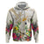New Zealand Cacatua Galerita Hoodie Aotearoa Cockatoo Tropical Flowers