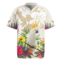 New Zealand Cacatua Galerita Rugby Jersey Aotearoa Cockatoo Tropical Flowers