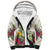 New Zealand Cacatua Galerita Sherpa Hoodie Aotearoa Cockatoo Tropical Flowers