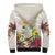 New Zealand Cacatua Galerita Sherpa Hoodie Aotearoa Cockatoo Tropical Flowers