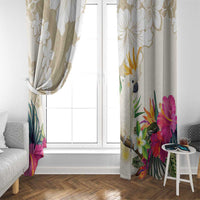 New Zealand Cacatua Galerita Window Curtain Aotearoa Cockatoo Tropical Flowers