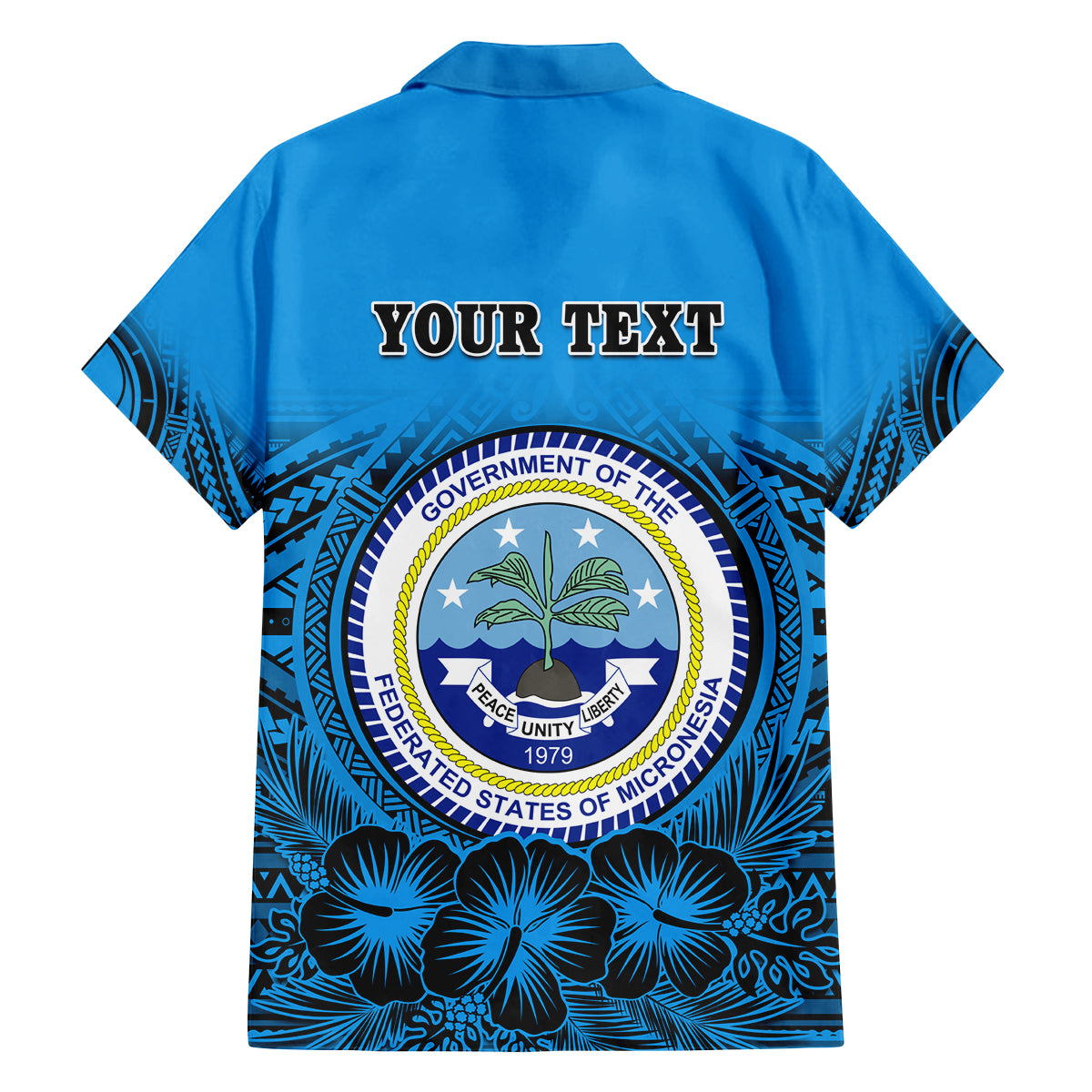 Personalised Yap Constitution Day Family Matching Off Shoulder Long Sleeve Dress and Hawaiian Shirt FSM Seal Happy 24 December LT14 - Polynesian Pride