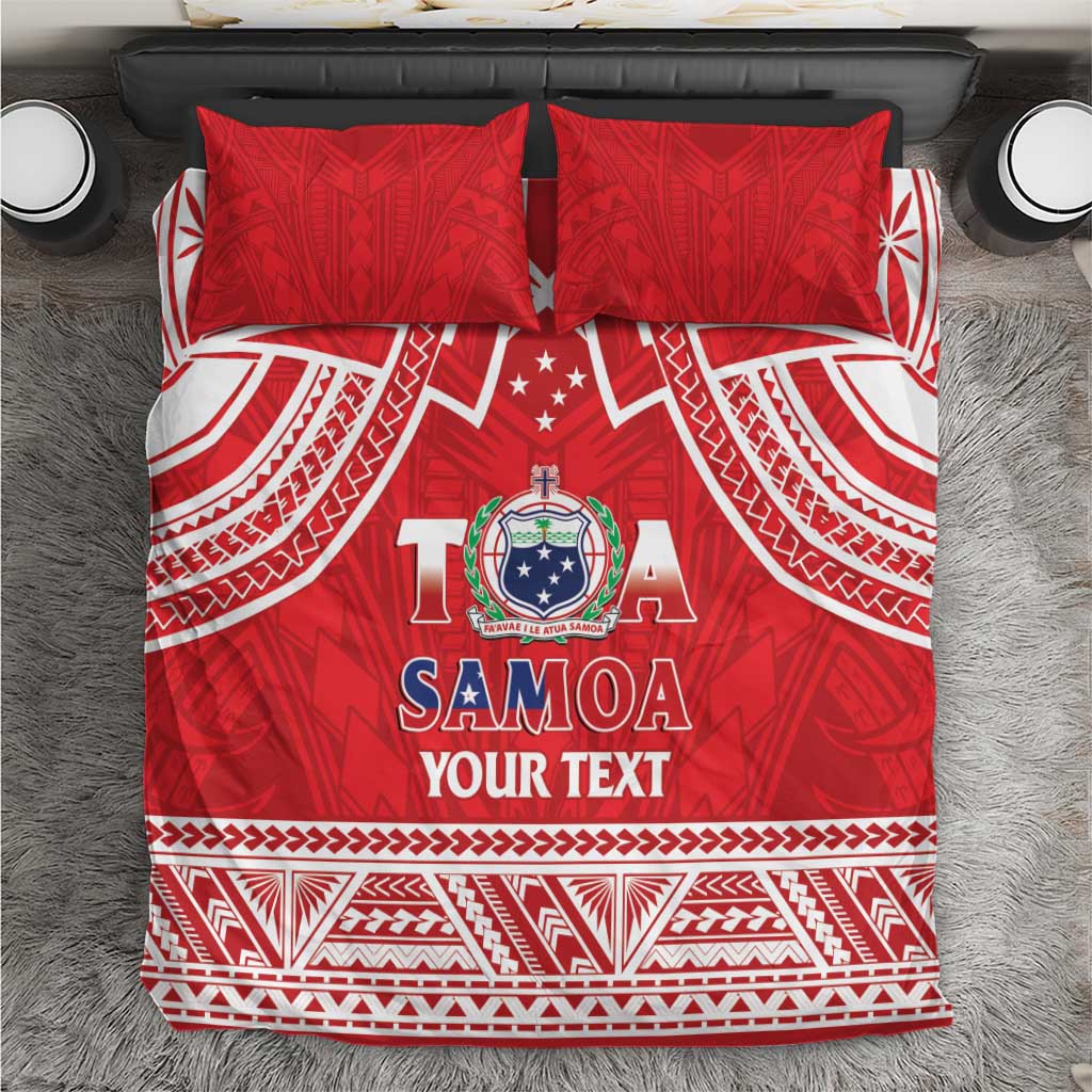 Samoa Rugby Custom Bedding Set Toa Samoa Pacific Sporty Red - Polynesian Pride
