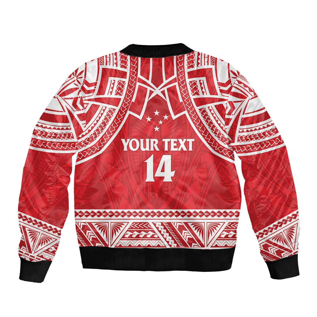 Samoa Rugby Custom Bomber Jacket Toa Samoa Pacific Sporty Red - Polynesian Pride