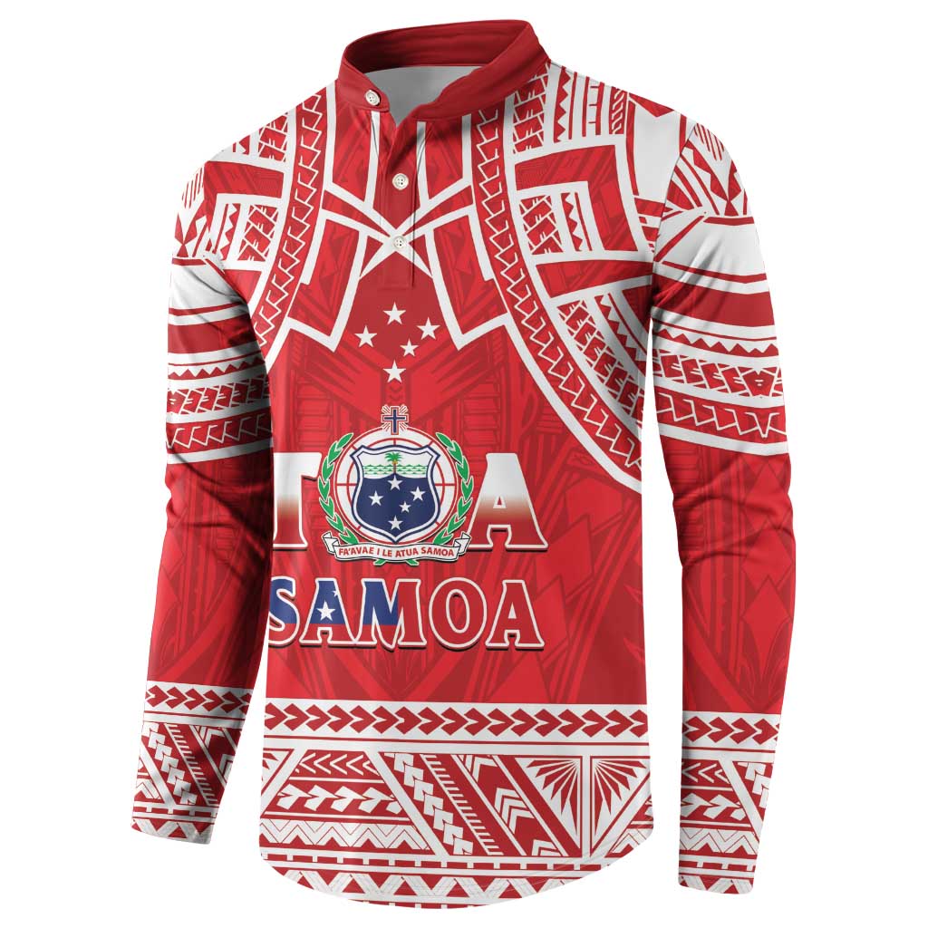 Samoa Rugby Custom Button Sweatshirt Toa Samoa Pacific Sporty Red - Polynesian Pride