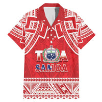 Samoa Rugby Custom Family Matching Mermaid Dress and Hawaiian Shirt Toa Samoa Pacific Sporty Red - Polynesian Pride