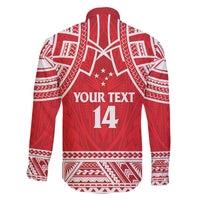 Samoa Rugby Custom Family Matching Off The Shoulder Long Sleeve Dress and Hawaiian Shirt Toa Samoa Pacific Sporty Red - Polynesian Pride