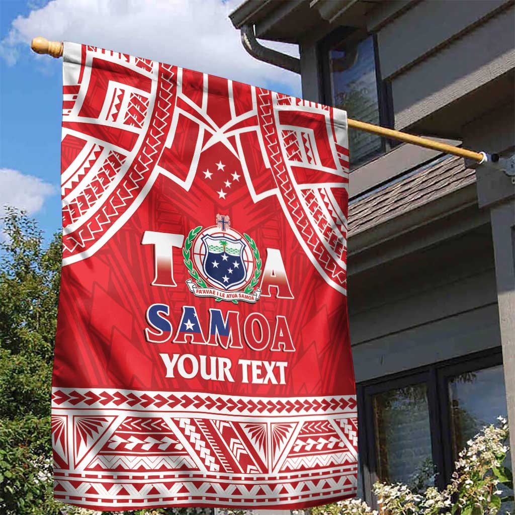 Samoa Rugby Custom Garden Flag Toa Samoa Pacific Sporty Red - Polynesian Pride
