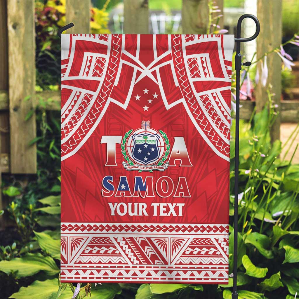 Samoa Rugby Custom Garden Flag Toa Samoa Pacific Sporty Red - Polynesian Pride